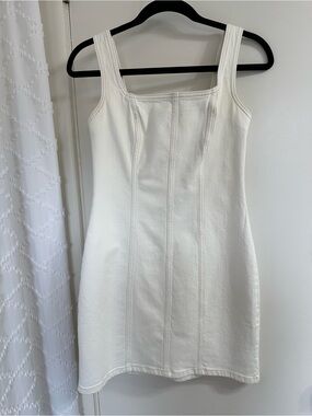 Abercrombie & Fitch white denim mini dress